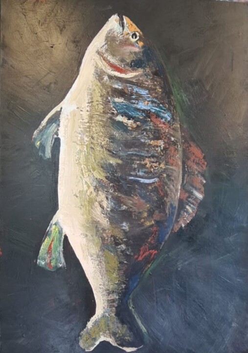Painting titled "FISH" by Lidia Zadeh Petrescu, Original Artwork, Acrylic